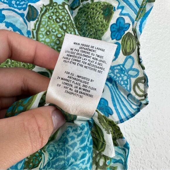 Anthropologie Vanessa Virginia Puget Fish Blouse Top Size 4 Small - Picture 5 of 8